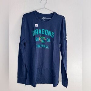 XFL Official Shirt Seattle Dragons Navy thermal long Sleeve Size XL
